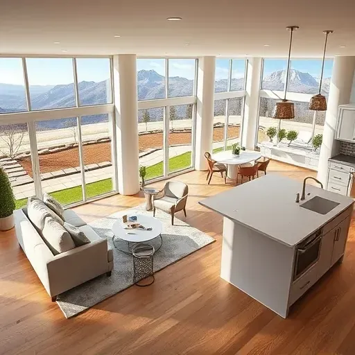 Renovated Harvard-Yale home interior with modern design, natural light, mountain views, sleek furniture, and elegant craftsmanship.