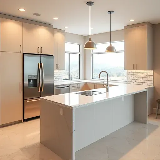 Remodeled Riverton, UT kitchen with sleek cabinets, granite countertops, stainless steel appliances, and natural light.