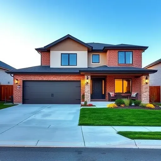 Modern renovated North Salt Lake home with brick and stucco, large windows, lush landscaping, and stylish porch.