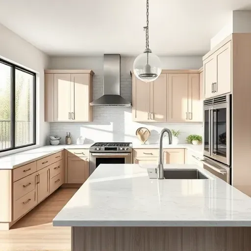 Renovated Bountiful, UT kitchen with sleek matte cabinetry, granite counters, stainless appliances, and hardwood floors.