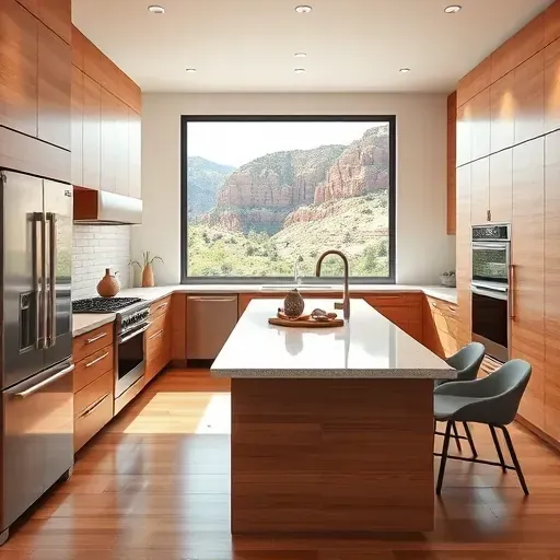 Renovated Farmington, UT kitchen with sleek cabinetry, quartz counters, stainless steel appliances, and natural lighting.
