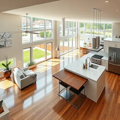 Seamless Farmington, UT home remodel featuring modern open-concept living, stylish kitchen, hardwood floors, and lush outdoor views.