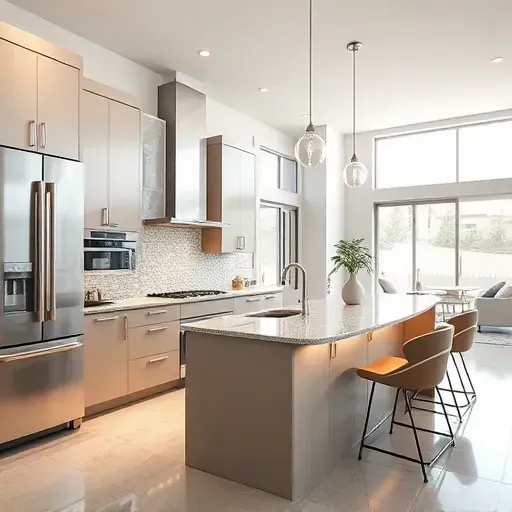 Recently remodeled Herriman UT kitchen featuring modern cabinetry, high-end appliances, and a spacious granite island.