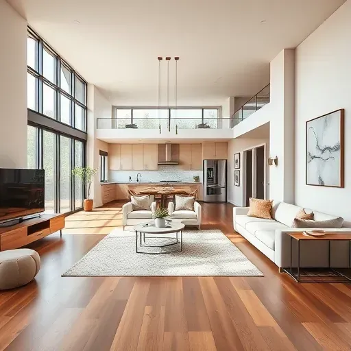Modern home interior in Harvard-Yale, UT: sleek design, hardwood floors, minimalist furniture, natural light, premium finishes.