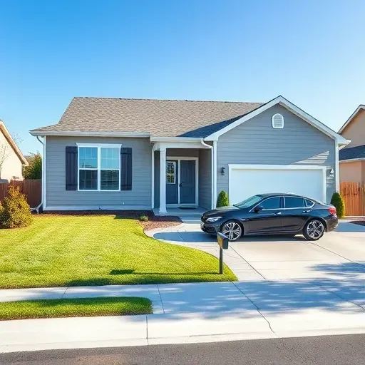 Renovated modern home in Herriman Utah with new siding, painted shutters, lush yard, paved walkway, and sleek car