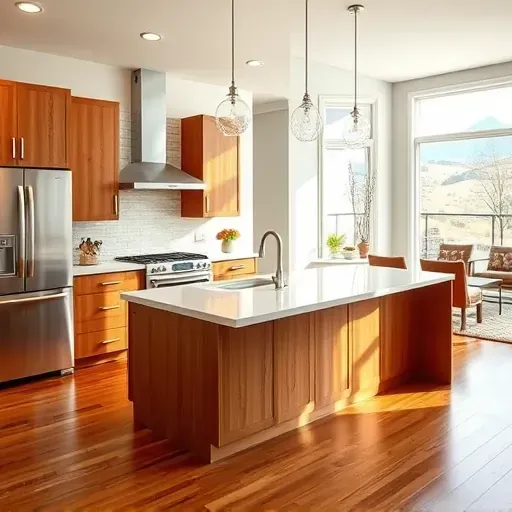 Renovated Millcreek Utah kitchen with quartz countertops stainless steel appliances custom wood cabinetry hardwood floors and natural light