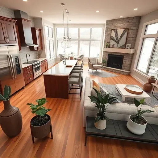 Modern Alpine home remodeling with sleek kitchen, open living room, stylish bathrooms, and earthy decor accents.