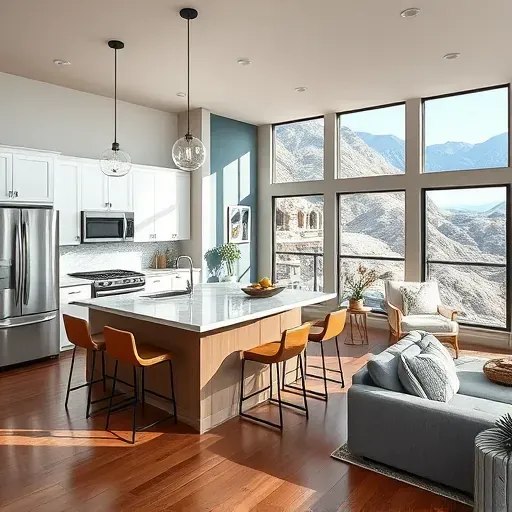 Modern kitchen remodel in Liberty Wells UT with quartz countertops, stainless appliances, and an inviting living area.