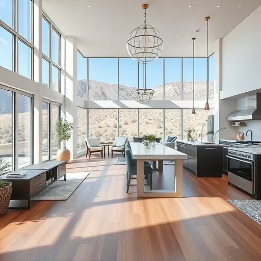 Modern remodeled Olympus Cove, UT kitchen with quartz countertops, granite floors, stainless appliances, and natural light.