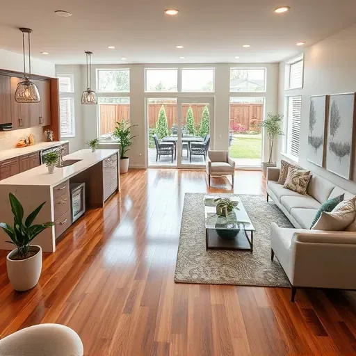 Modern renovated Holladay kitchen with sleek cabinets, granite countertops, stainless steel appliances, and natural light.