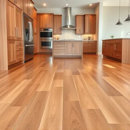 Elegant Herriman kitchen with polished oak hardwood and ceramic tile accents highlighting craftsmanship and durability