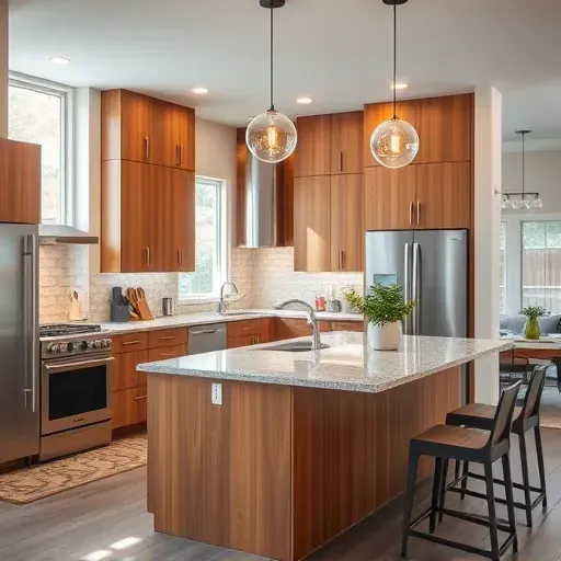 Renovated Lehi kitchen with white cabinets, stainless steel appliances, granite island, subway tile backsplash, and natural light.