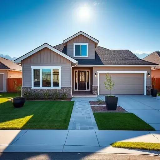 Recently renovated modern home in Herriman, UT with fresh siding, landscaped yard, and stylish outdoor lighting.