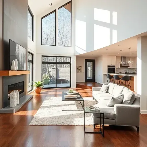 Modern living room in East Bench, UT, showcasing elegant design, natural light, quality furnishings, and open layout.