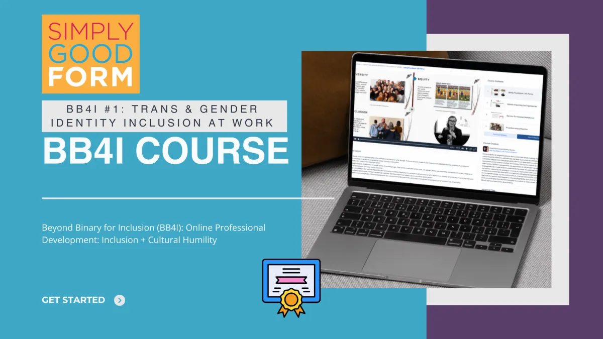 BB4I #1 Transgender Inclusion at Work online course header
