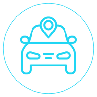 front of a car with map tag icon