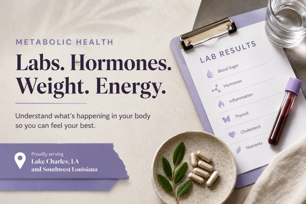 Metabolic Health in Lake Charles, LA: Understanding Labs, Hormones, Weight, and Energy