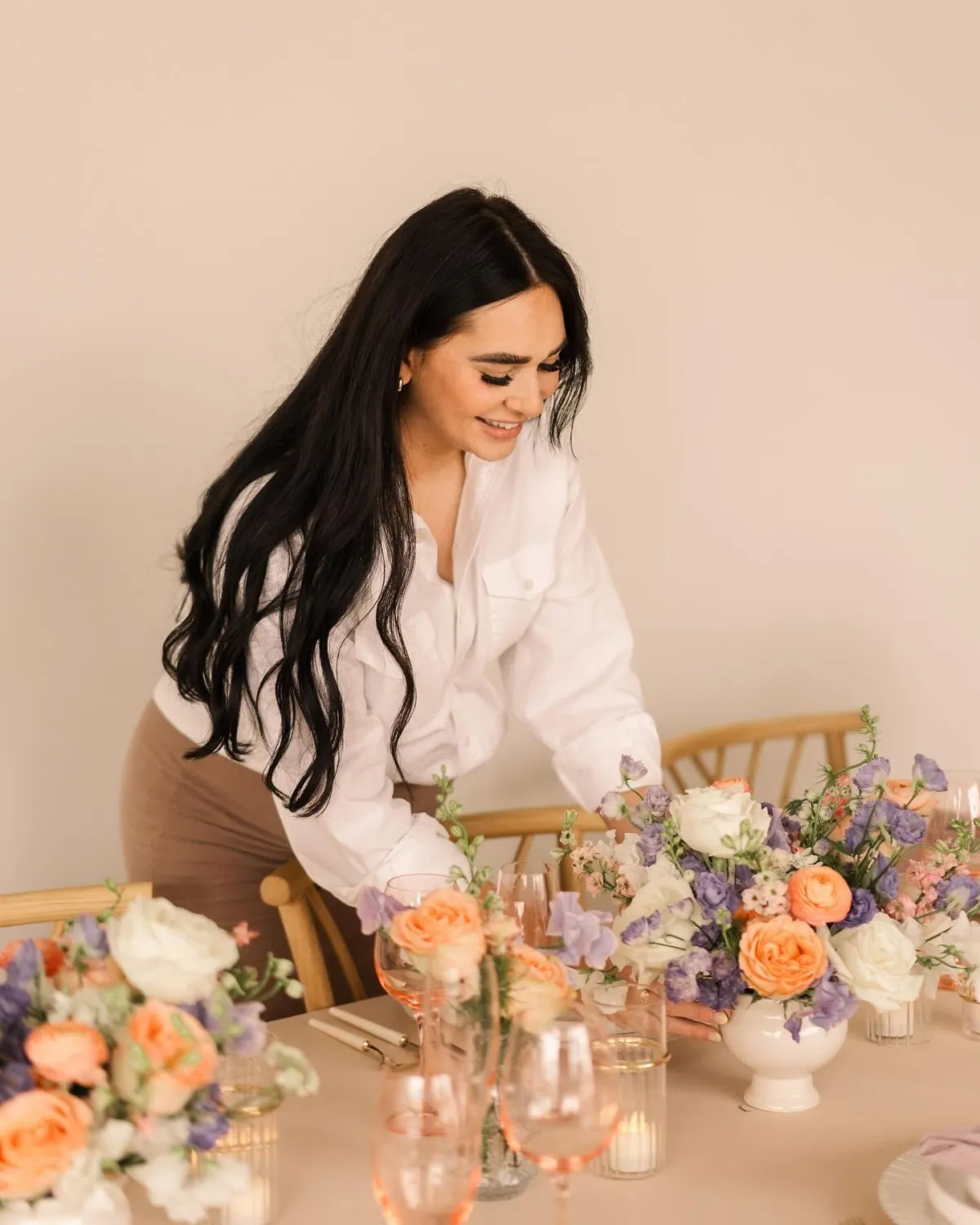 lady with flowers