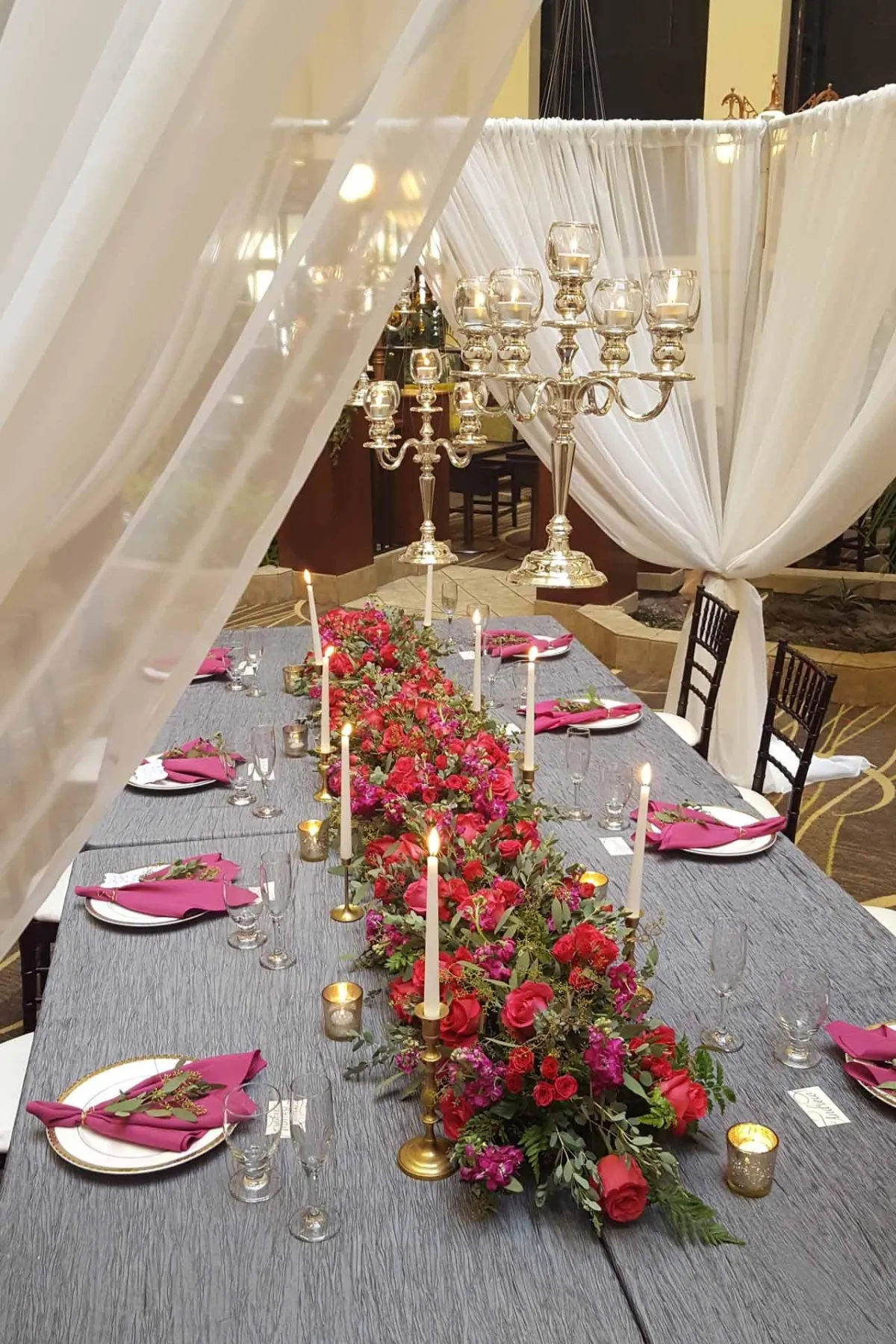 wedding ceremony table decorated