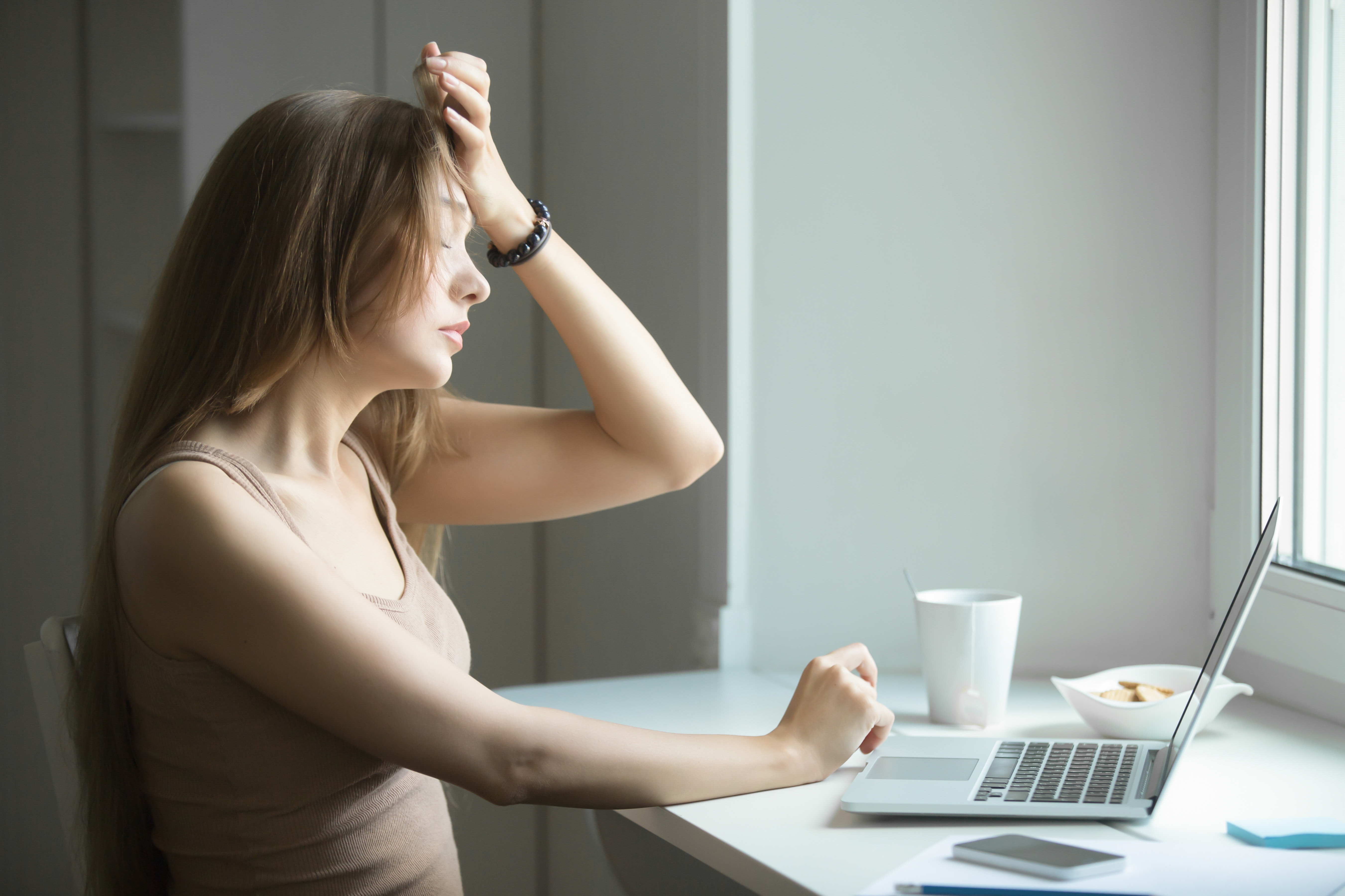 woman exhausted from work