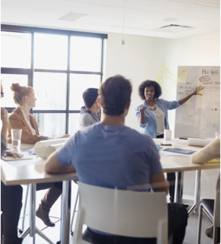 Group participating in interactive LEAD leadership coaching session
