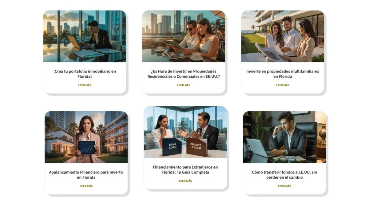 Artículos del blog de Azucena Navarro sobre inversión inmobiliaria en Florida.