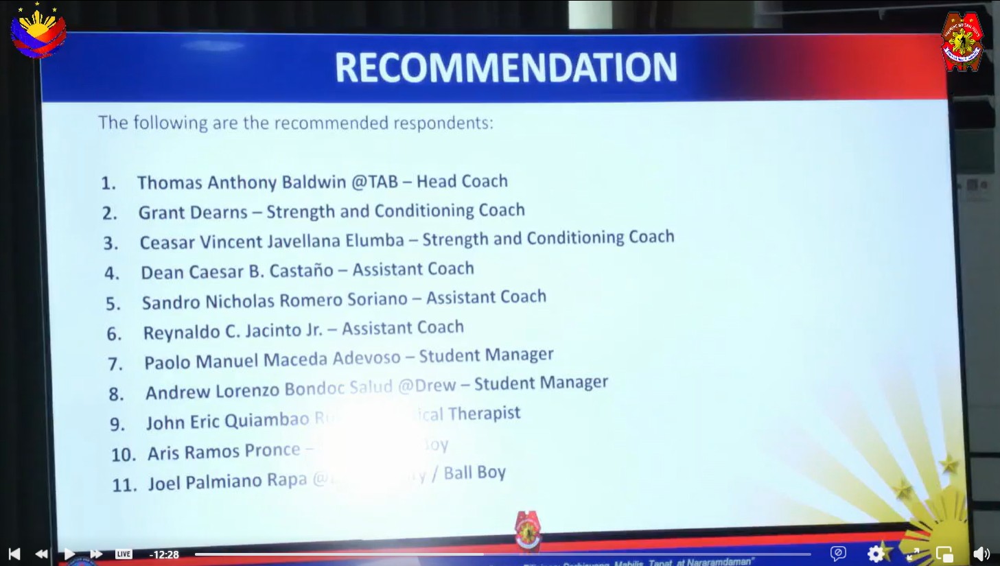 PNP-CIDG Recommends Hazing Charges Against Basketball Team Coaches, Staff