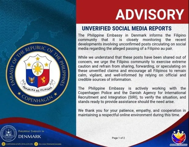 Unverified Social Media Reports of Filipina Au Pair’s Passing Stir Alarm and Fraud Controversy in Denmark