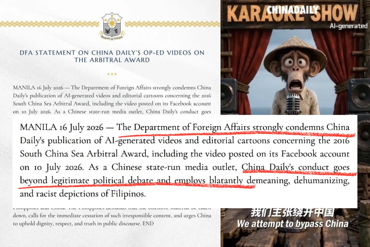 Philippines Condemns China Daily Over Racist AI-Generated Video