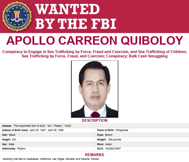 US Formally Requests Extradition of Detained Televangelist Apollo Quiboloy