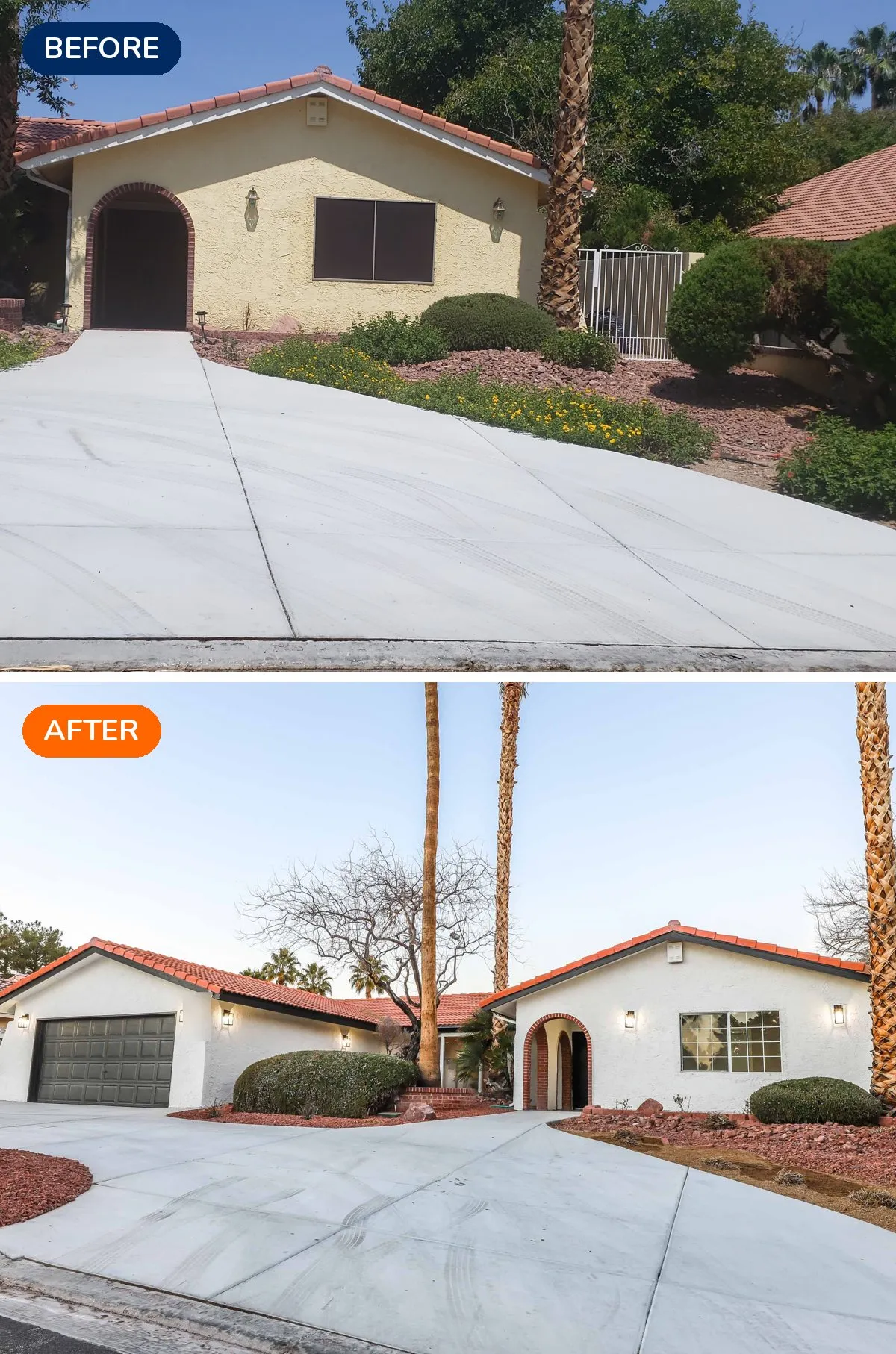 Green Valley Henderson home exterior before and after renovation