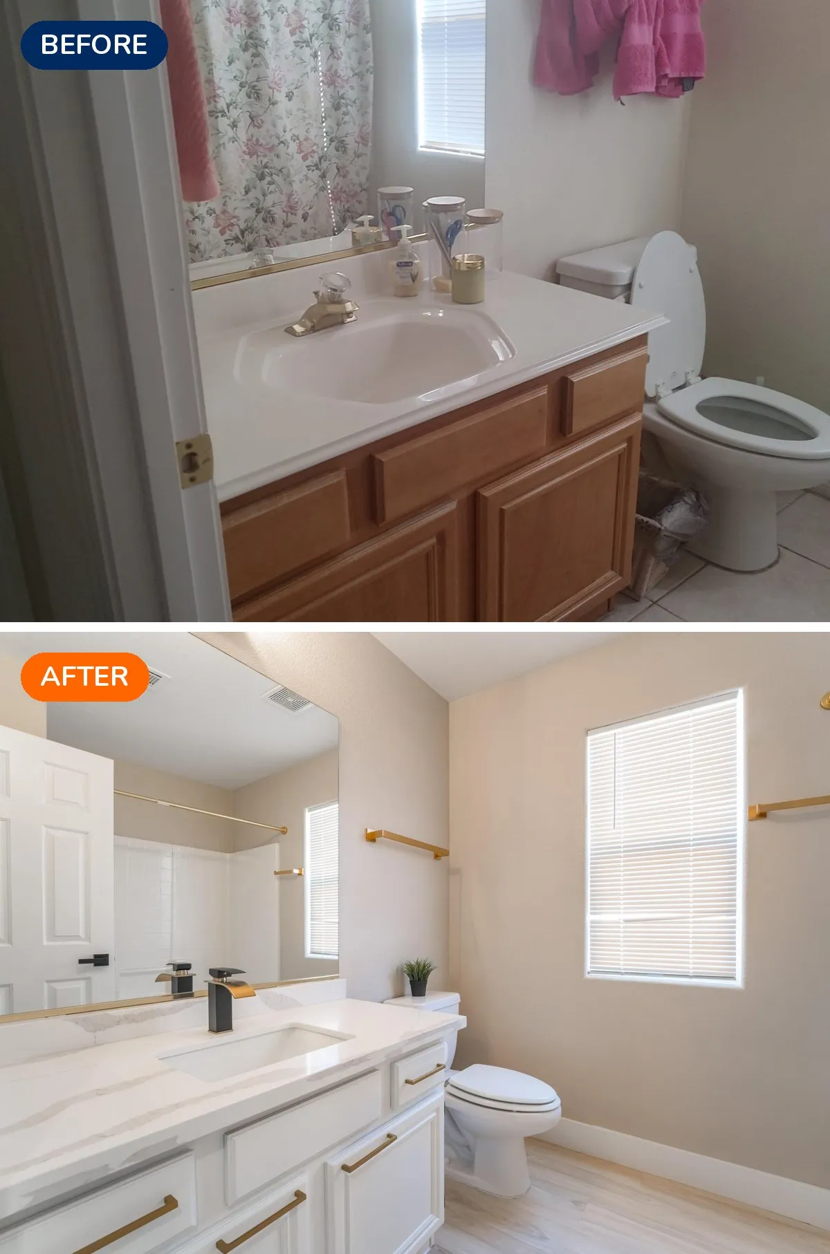 Seven Hills Henderson guest bathroom before and after renovation