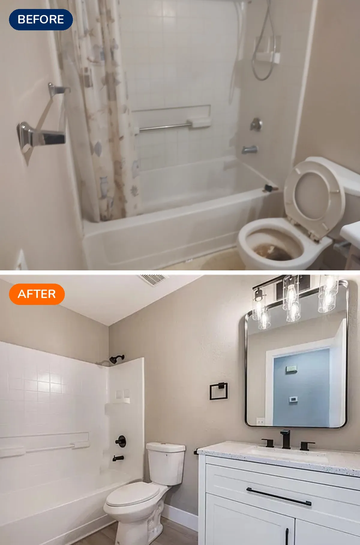 East Henderson bathroom before and after renovation