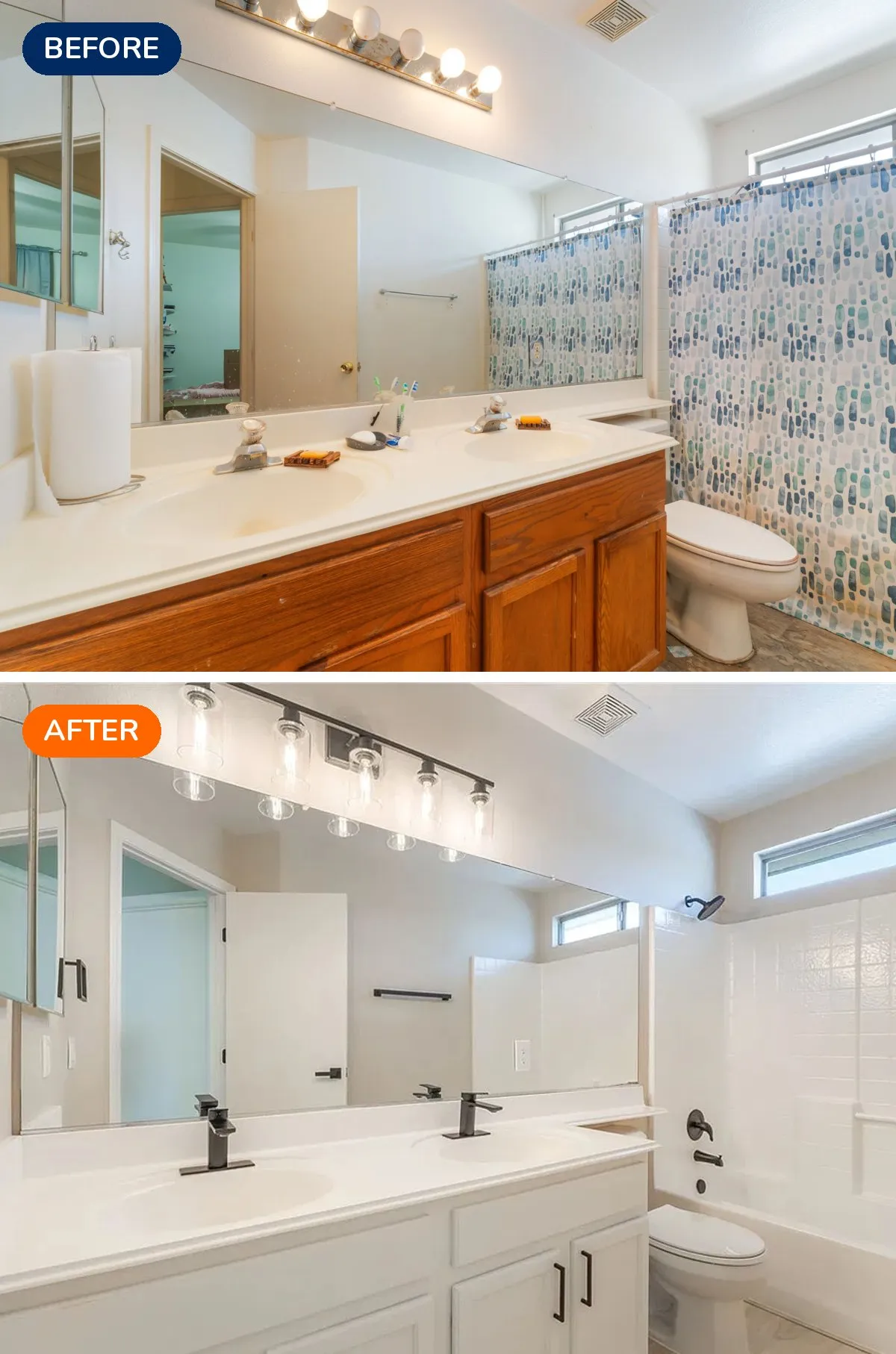 North Las Vegas bathroom before and after renovation