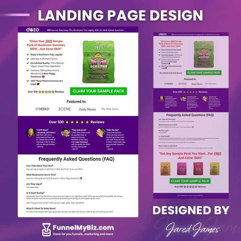 43% opt-in landing page