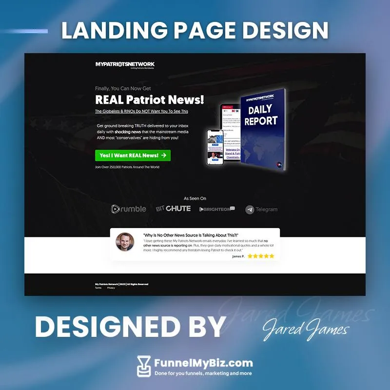 Landing page design example