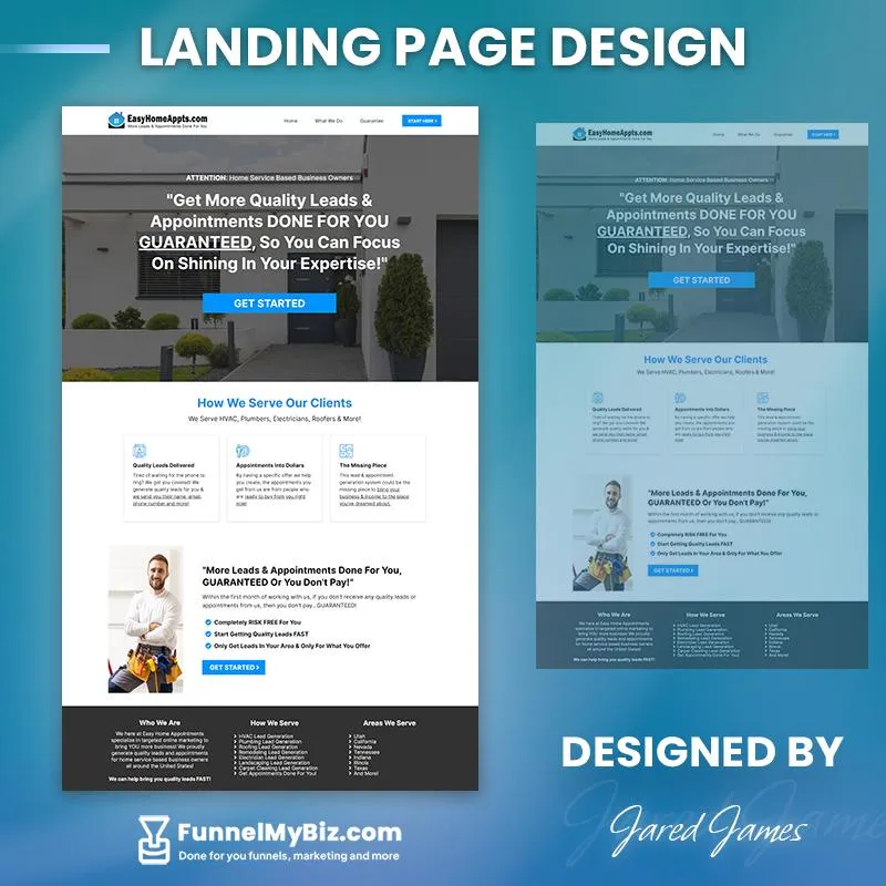 Landing page design example