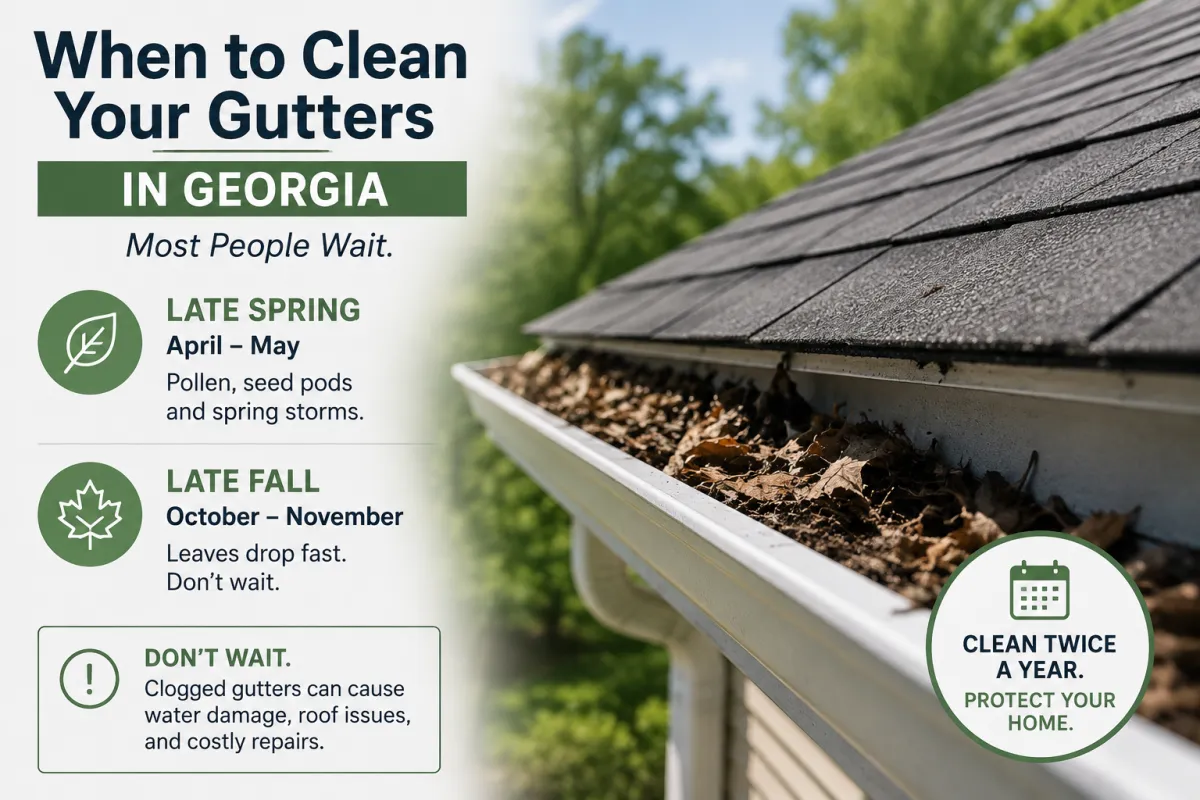 When to Clean Your Gutters in Georgia (Most People Wait)