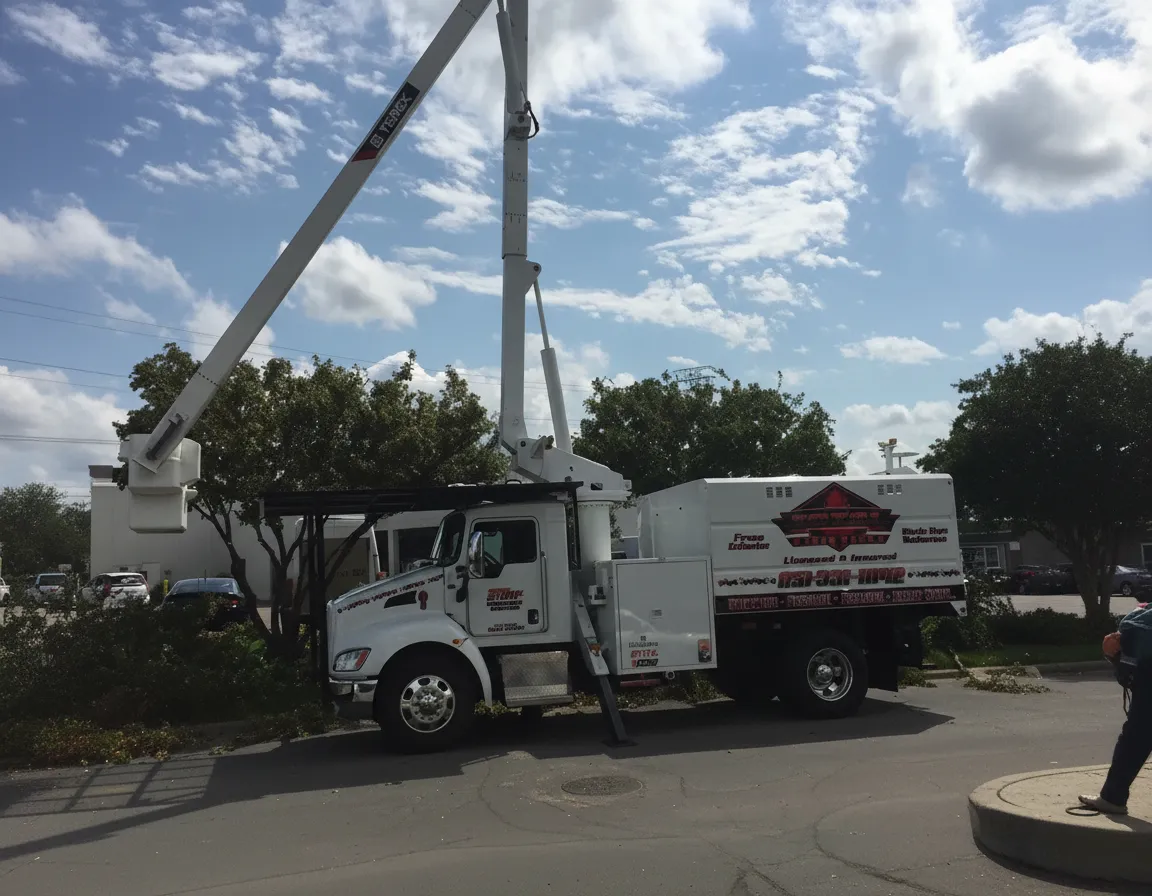 "Crane-assisted tree removal in Minneapolis, MN"