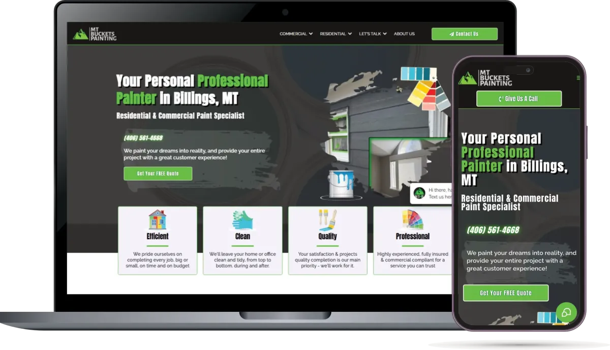 A custom website for a professional painter with included ivoices and branded payment gateways