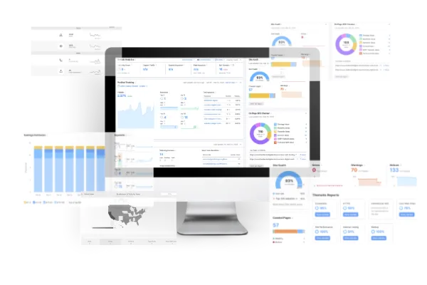 Analytics dashboard showing all the marketing sequences and stages contrasted to website visitors