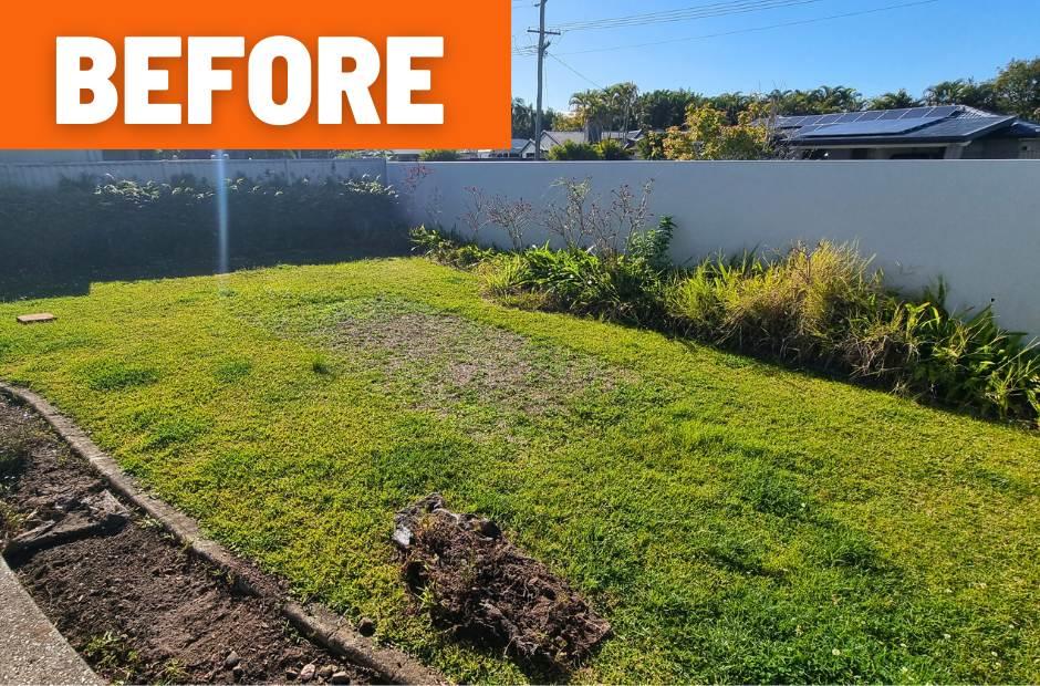 lawn mowing buderim before photo