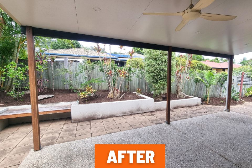 Tidy backyard ready for sale after garden clean-up in Buderim