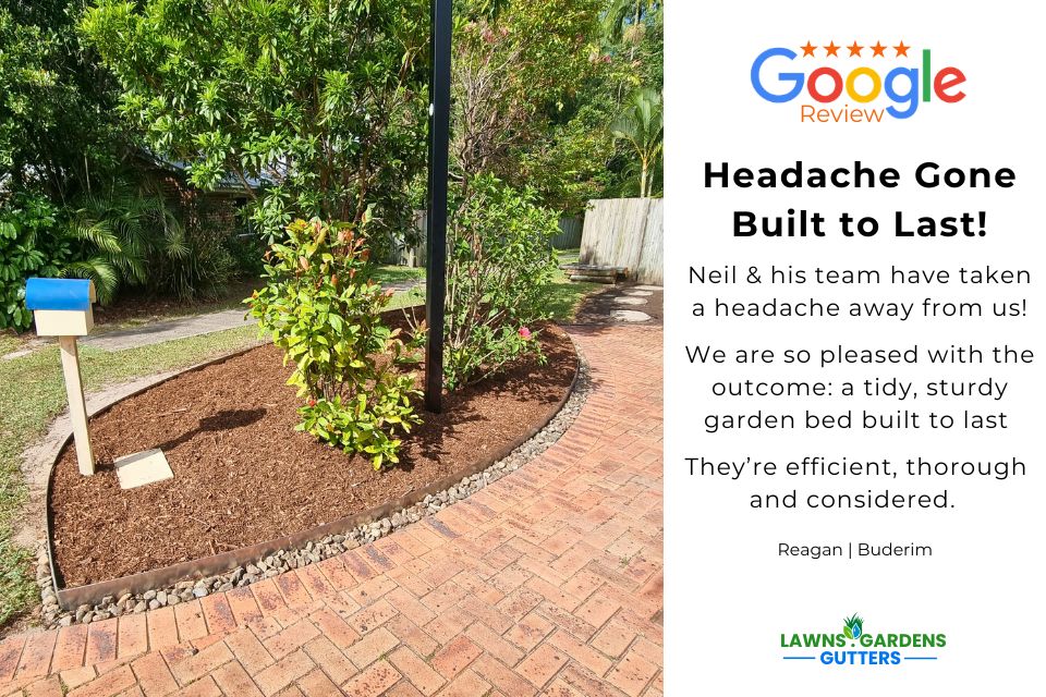 Garden clean-up and soft landscaping in Buderim with defined garden beds and a tidy, structured finish
