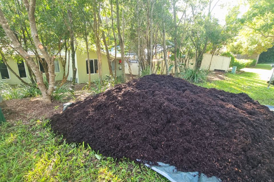 Cleared garden in Buderim prepared for mulch