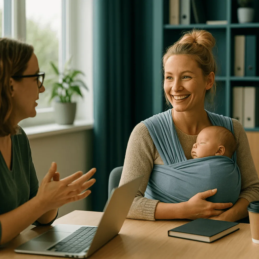 Lady at a wooden table, smiling with bowls of healthy food on the table