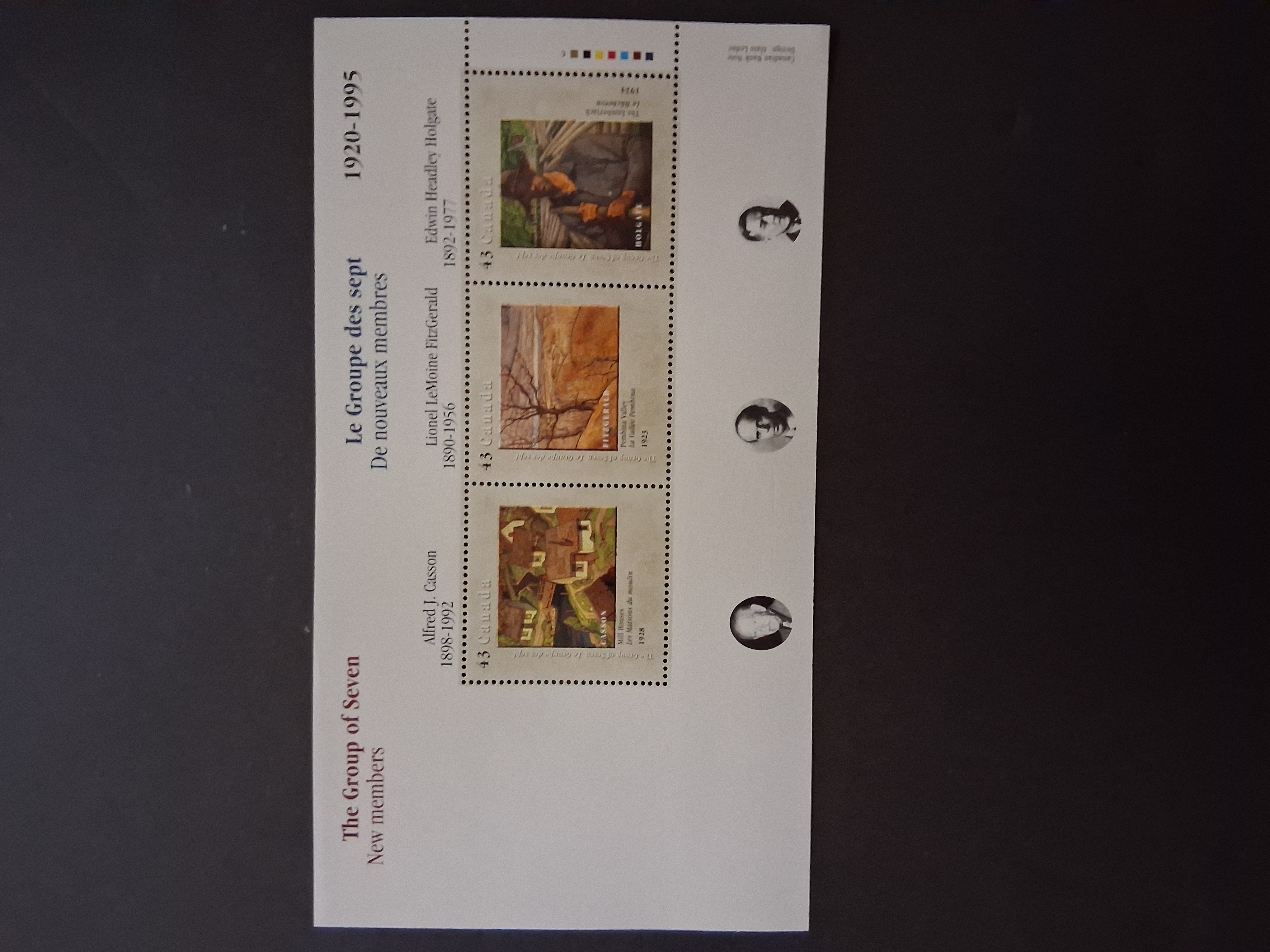 1995 Canada Post Group of Seven 75th Anniversary Stamp Souvenir Set | Complete Collector's Edition – Image 3