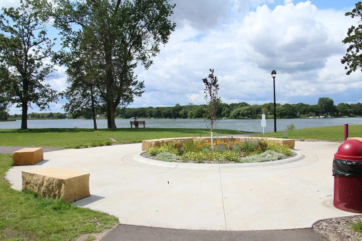 Composite deck overlooking Crooked Lake in Coon Rapids
