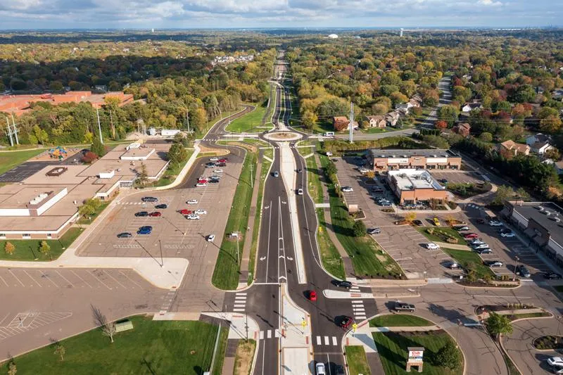 Backyard cedar deck with railing near Diffley Road in Eagan