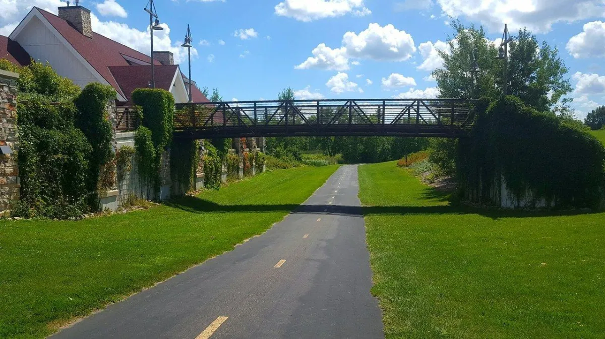 Elevated cedar deck near Elm Creek Park in Maple Grove